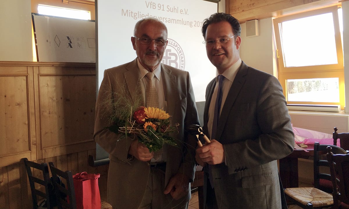 Mit dem neuen Präsident des VfB 91 Suhl, Roland Weidner